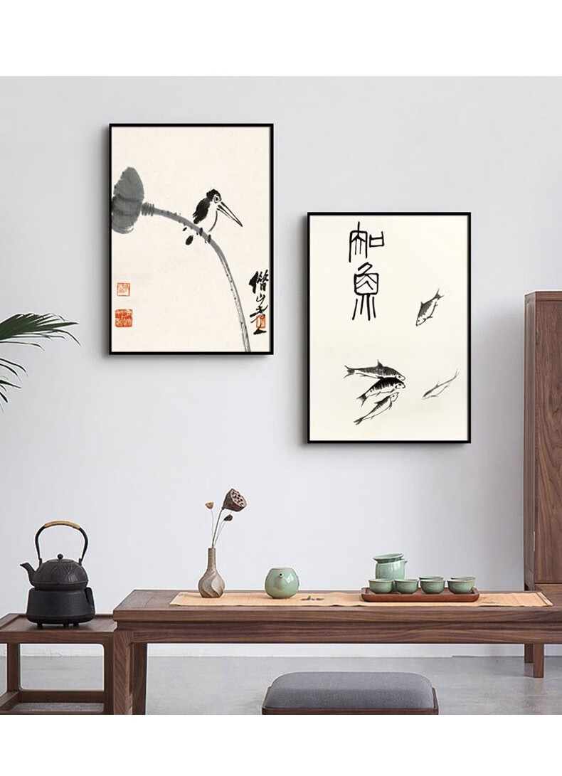 顺吉祥利装饰画新中式客厅沙发背景墙简约茶室挂画茶楼餐厅中国风画x