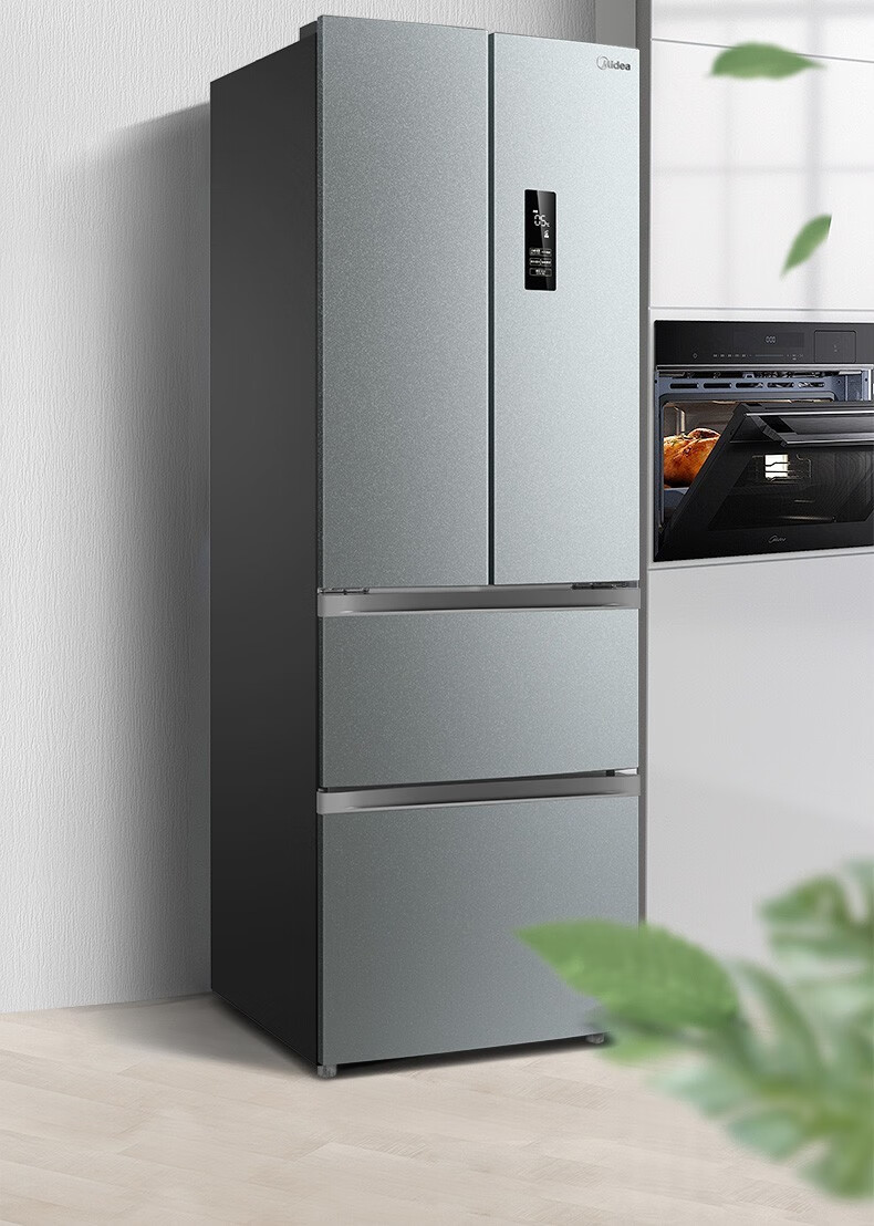 美的323升多门冰箱双开门一级能效变频风冷无霜家用对开门电冰箱bcd