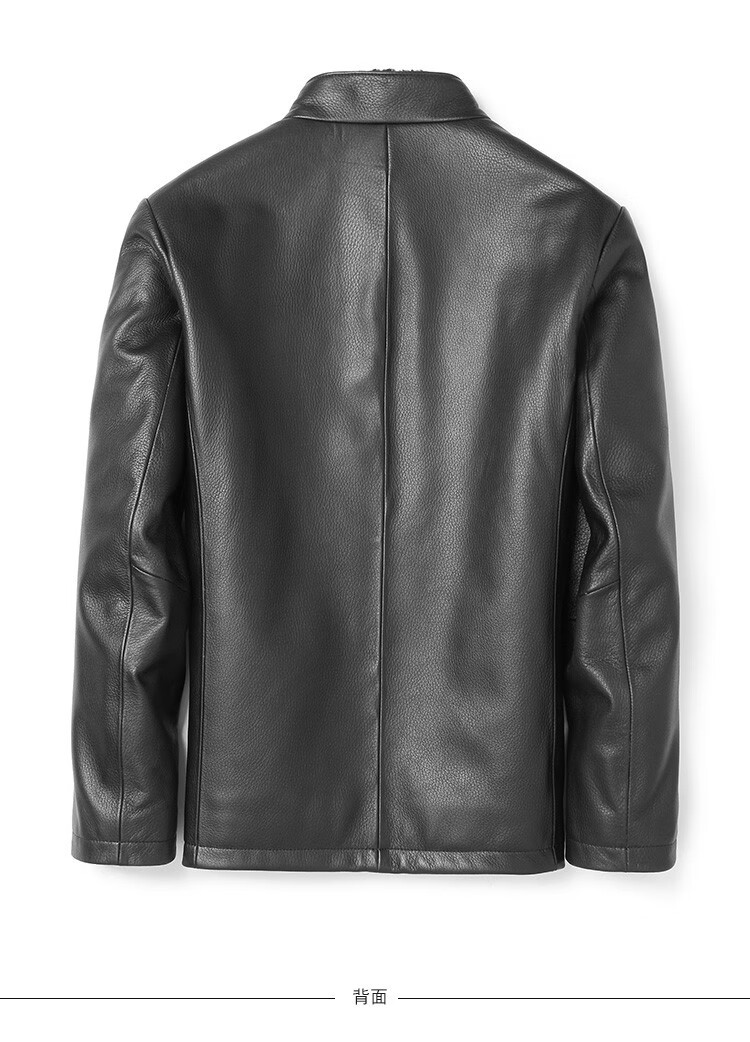 凯撒新西兰进口鹿皮皮衣高档男士真水貂内胆皮毛一体北美貂绒整貂内胆