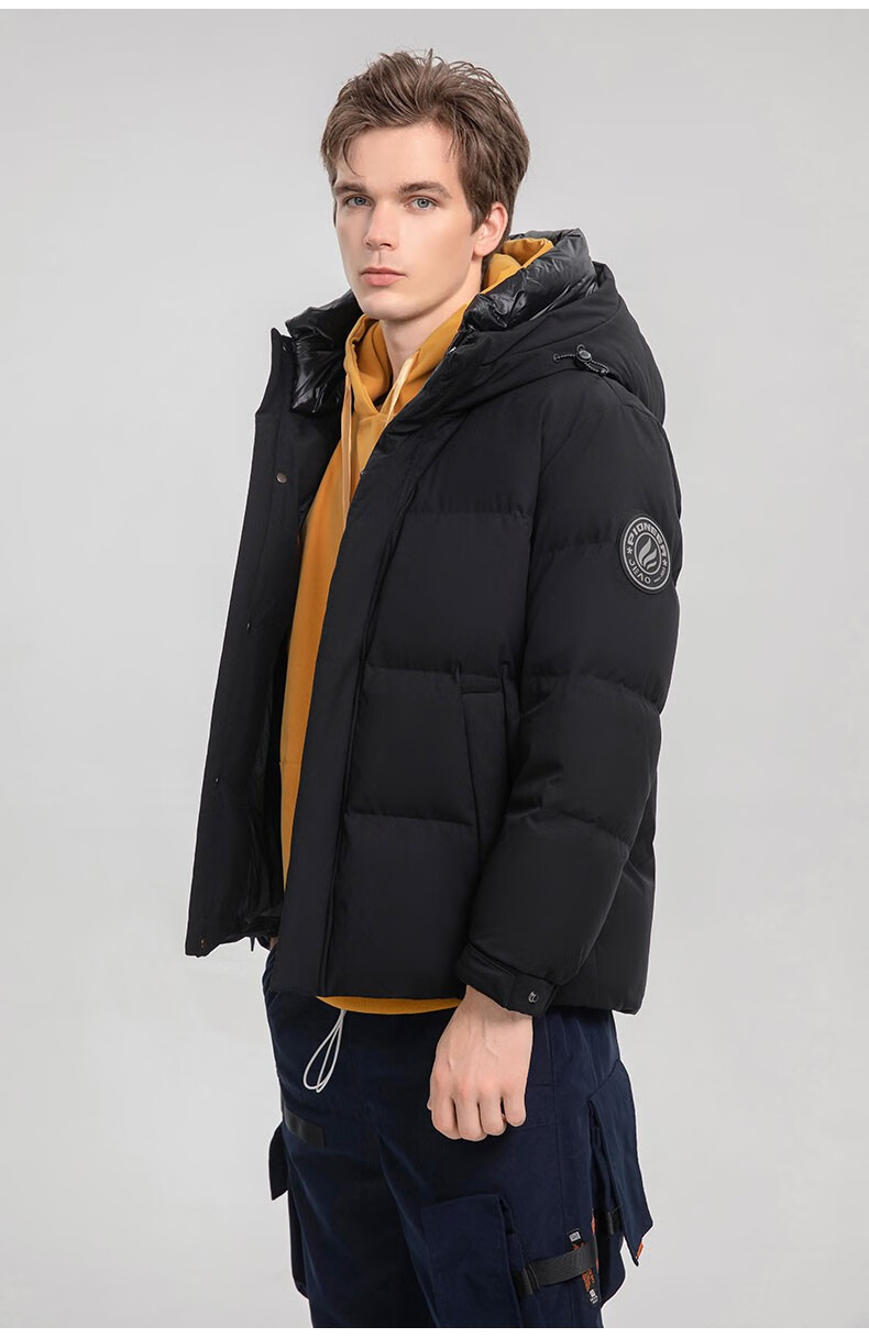 杰奥男士短款鹅绒羽绒服加厚保暖羽绒外套2022新品1313101 5381#动感