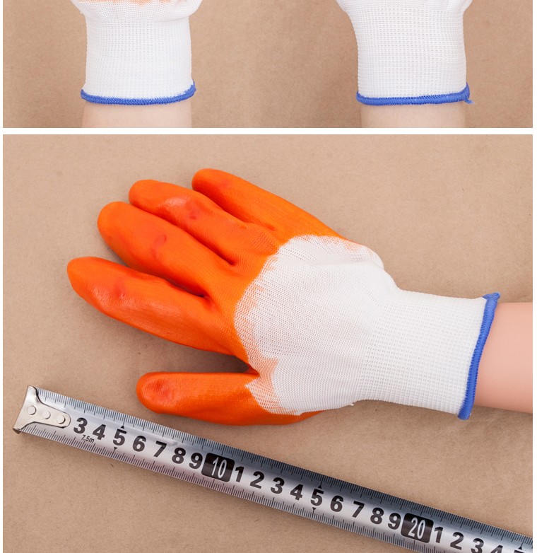 今皓胶手套劳保耐磨防水工作劳保全挂胶手套劳线手套浸胶手套全浸胶12