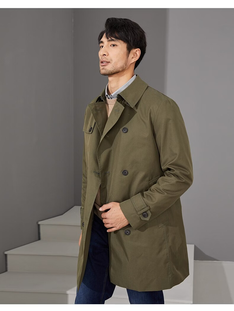 scofield年初秋新款英伦风男士中长款风衣smjjb88001军绿色180