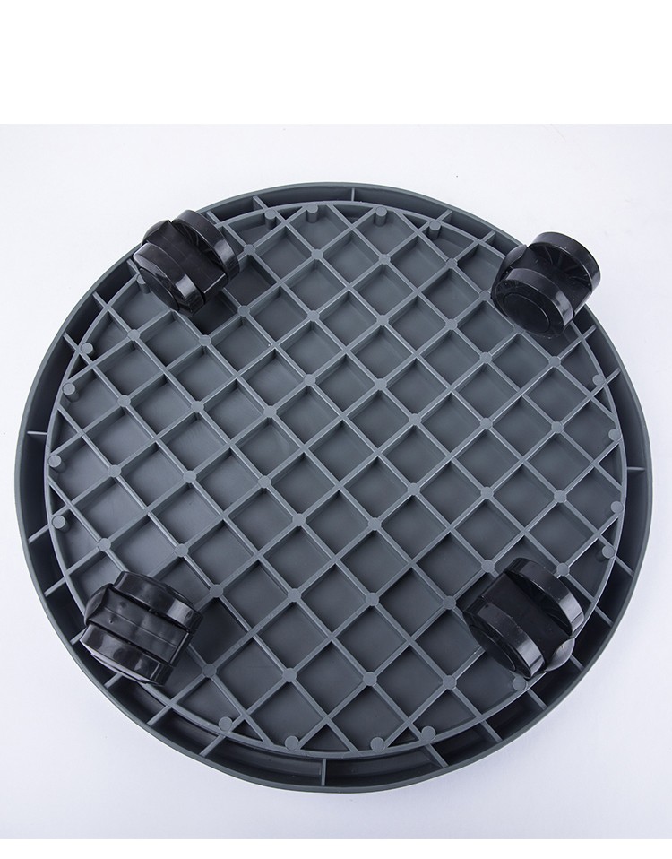 钢化圆轮托花盆托盘带轮圆形万向轮底座滚轮移动圆底盘底托水泥灰外径