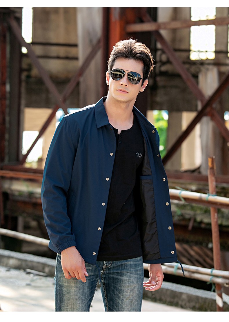 官方旗舰吉普jeep男装夹克男士春秋季翻领上衣商务休闲户外运动风外套