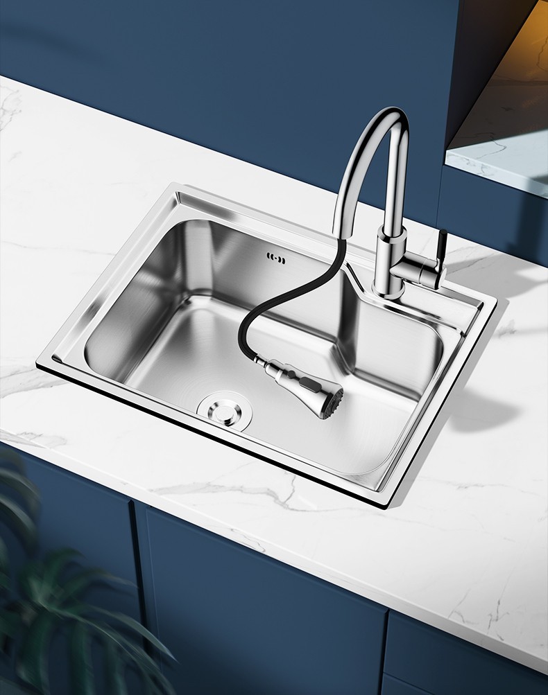 箭牌卫浴arrow水槽单槽洗菜盆304不锈钢厨房淘菜盆水池水斗一体拉伸单