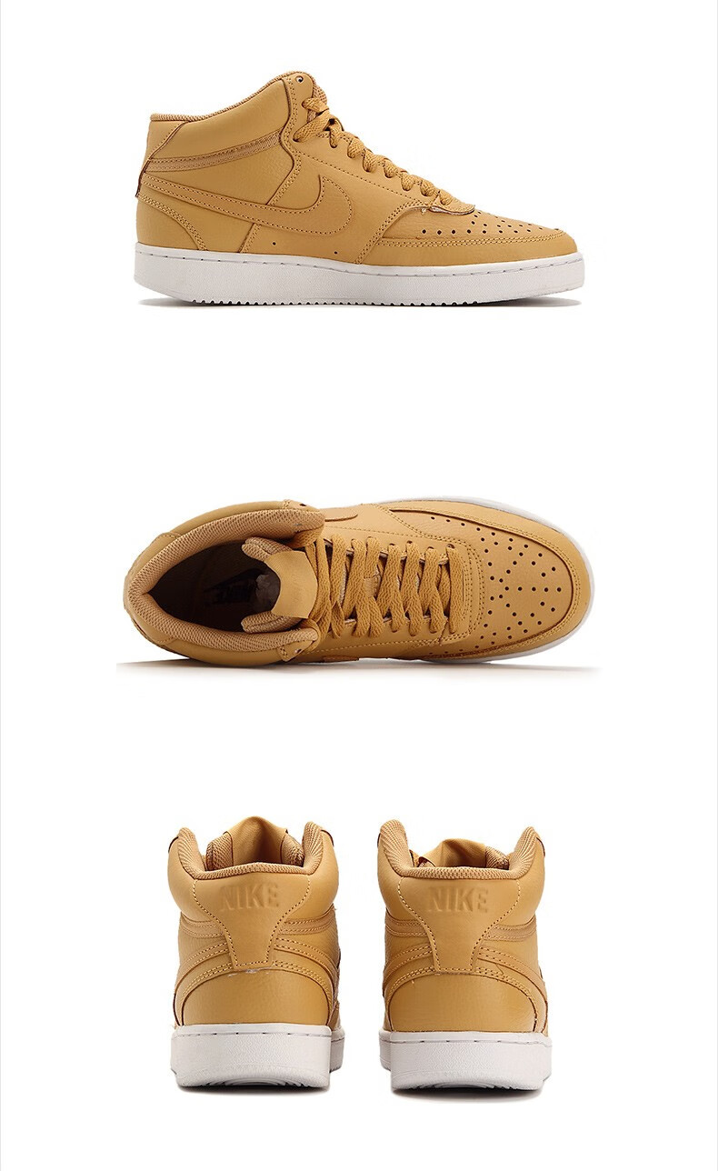 nike耐克女鞋court borough中帮灰蓝小乔治城休闲板鞋简版aj复古轻便