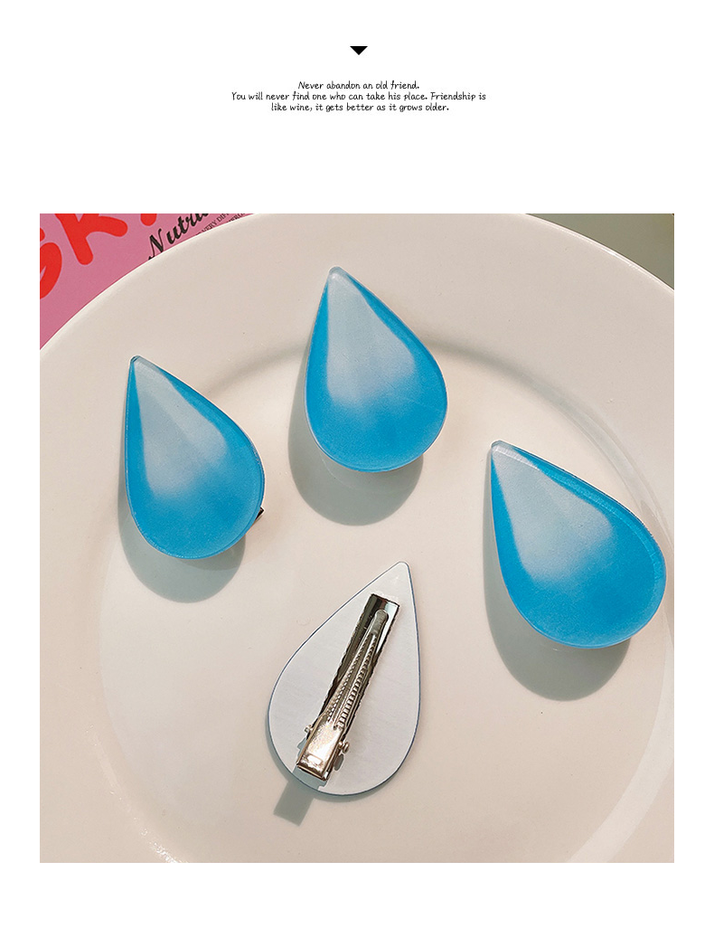 网红水滴发夹女夏刘海大无语汗滴发卡流汗黄豆夹子水滴夹diy头饰 3