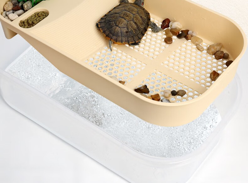 boxtech乌龟缸带晒台特大号养龟专用缸乌龟盆水陆缸巴西龟箱别墅养小