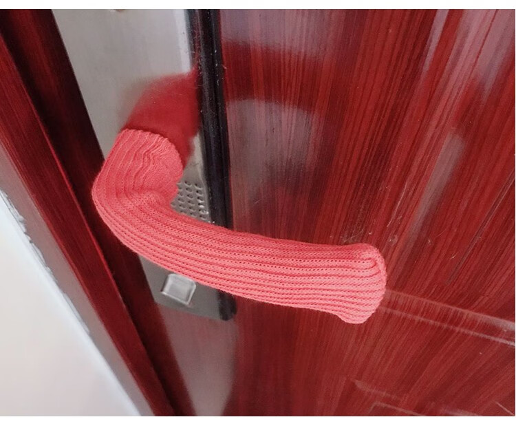 冬季门把手护套可爱防盗门大房门拉手毛线保护套子绒布艺门把手保护套