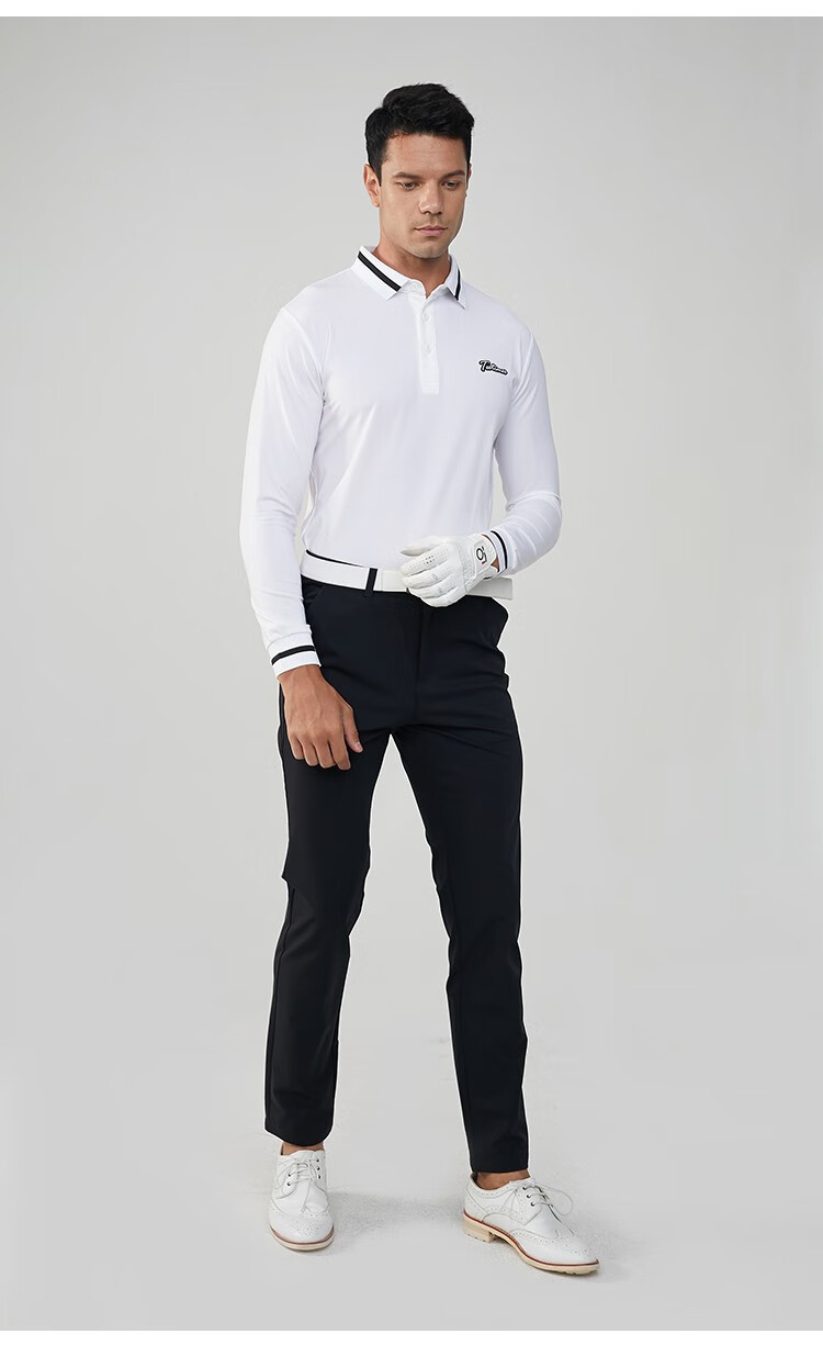 服装男装长袖t恤春夏季男士翻领弹力速干polo衫户外运动高尔夫球衣男