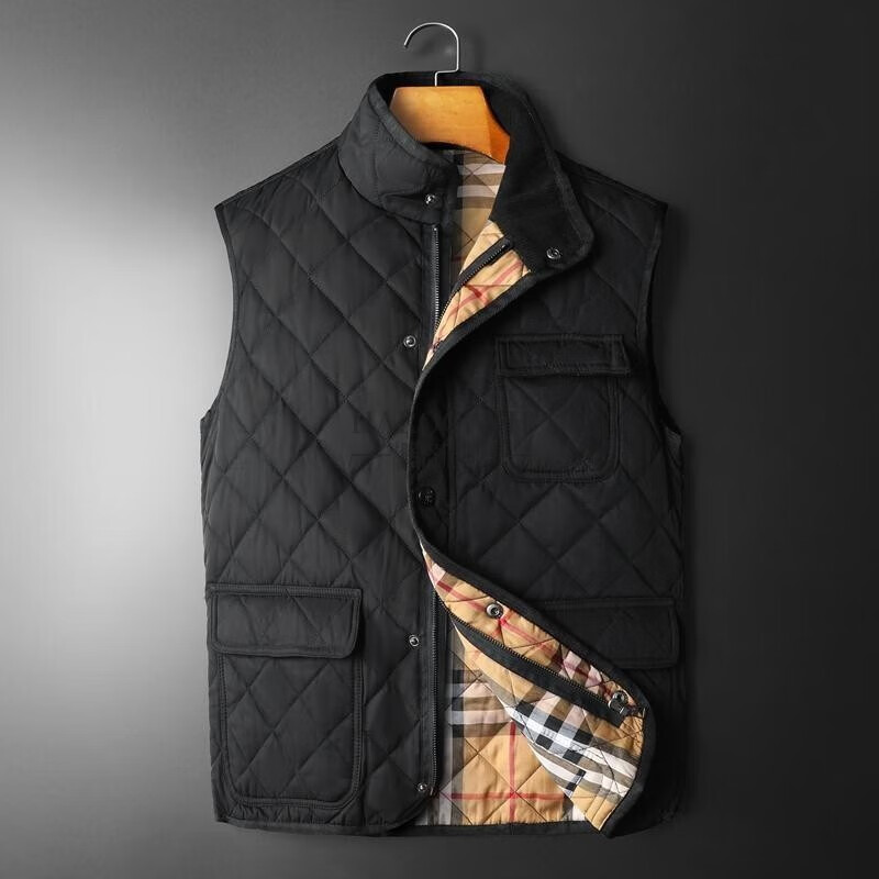 哈洛加斯(harogath)马甲男2022秋冬新款欧洲站潮流立领马夹男士休闲菱