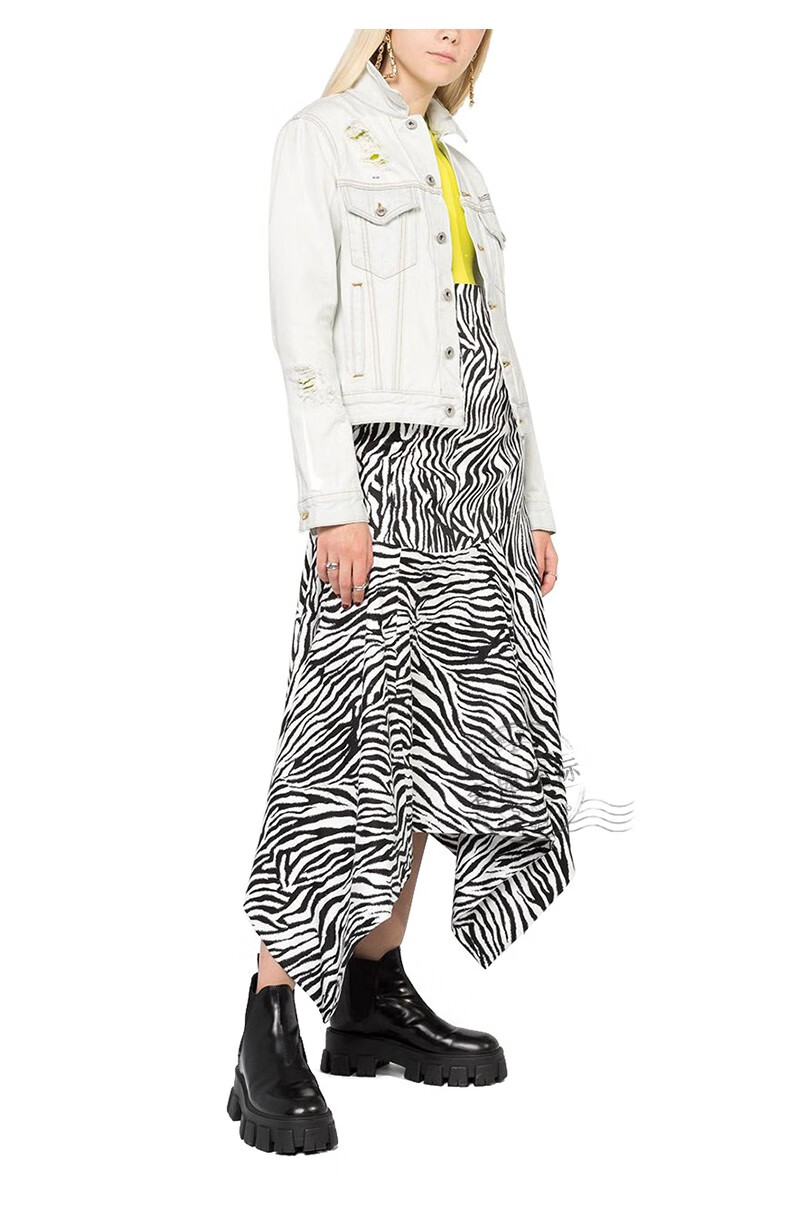 off-white外套女士衬衫领牛仔外套owye012f1977 3050 b800 白色 38