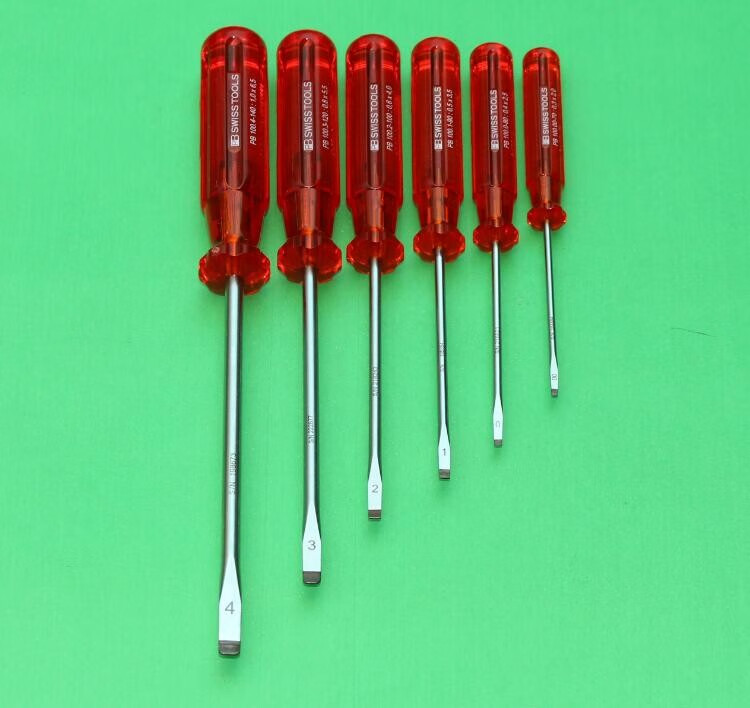 进口瑞士pbswisstools100系列一字螺丝刀平行刀尖工业级电工精密螺丝
