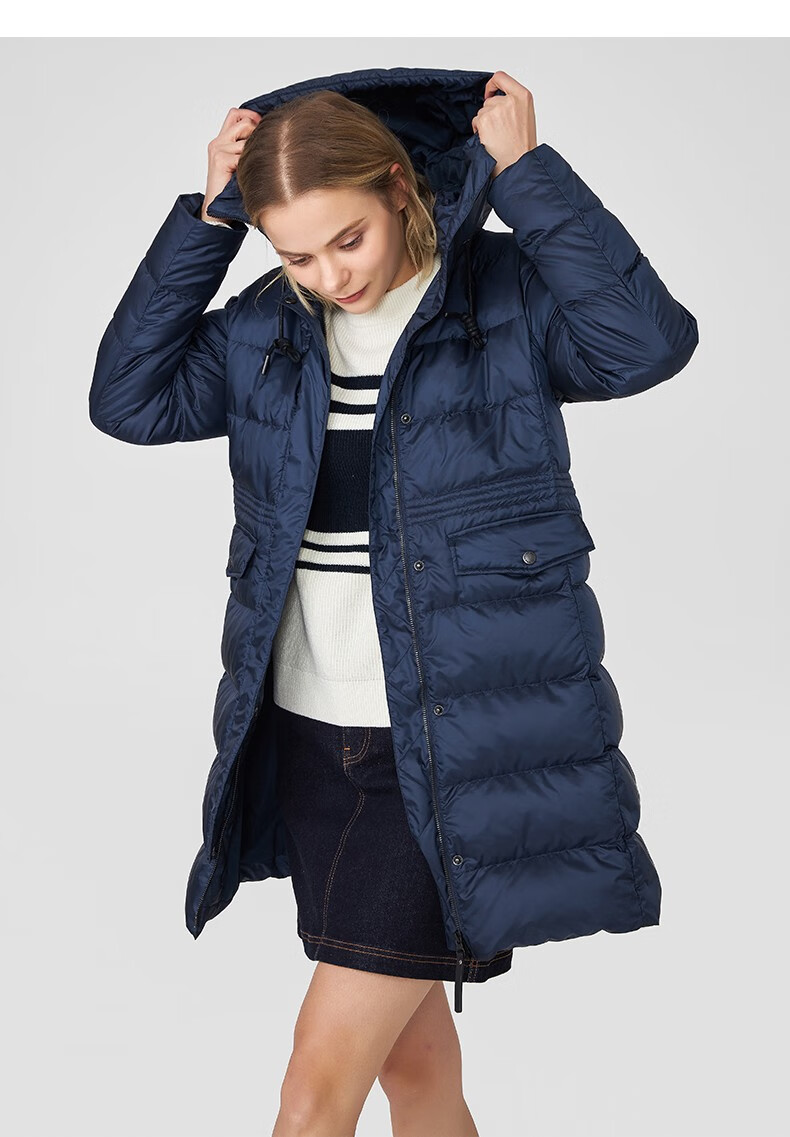 lafuma乐飞叶鹅绒保暖羽绒服女冬季新品中长款户外登山服lfju1dh62