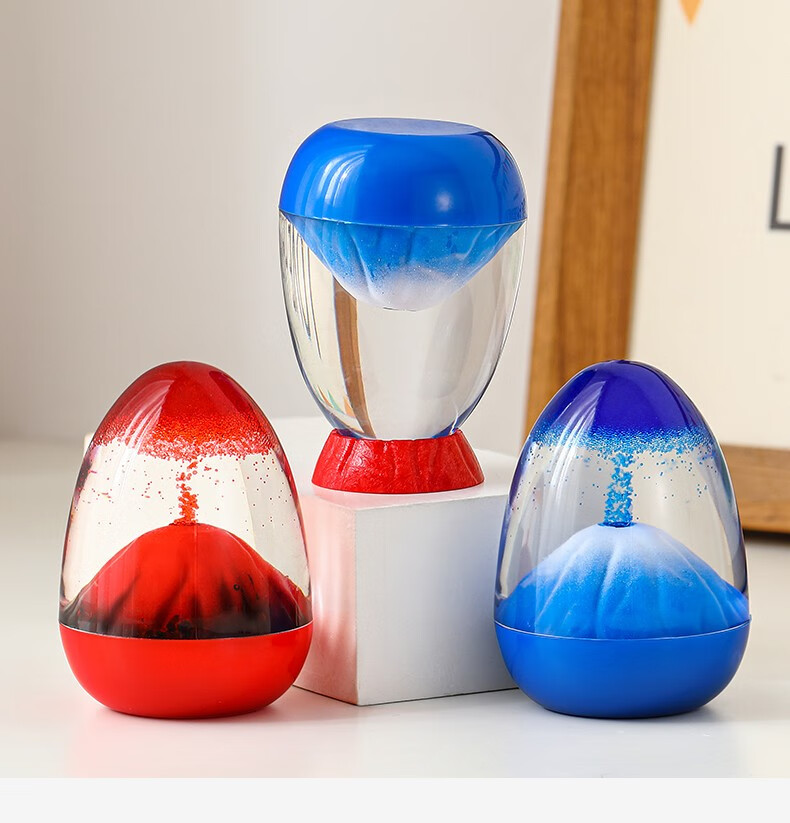 映季油滴沙漏摆件创意火山喷发悬浮油滴解压减压玩具水滴液体时间沙漏