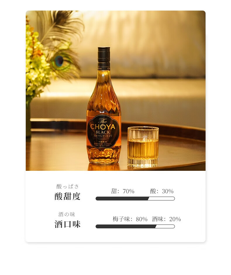 官方直采日本进口choya黑金本格梅酒蝶矢青梅酒梅子酒果酒14度低度
