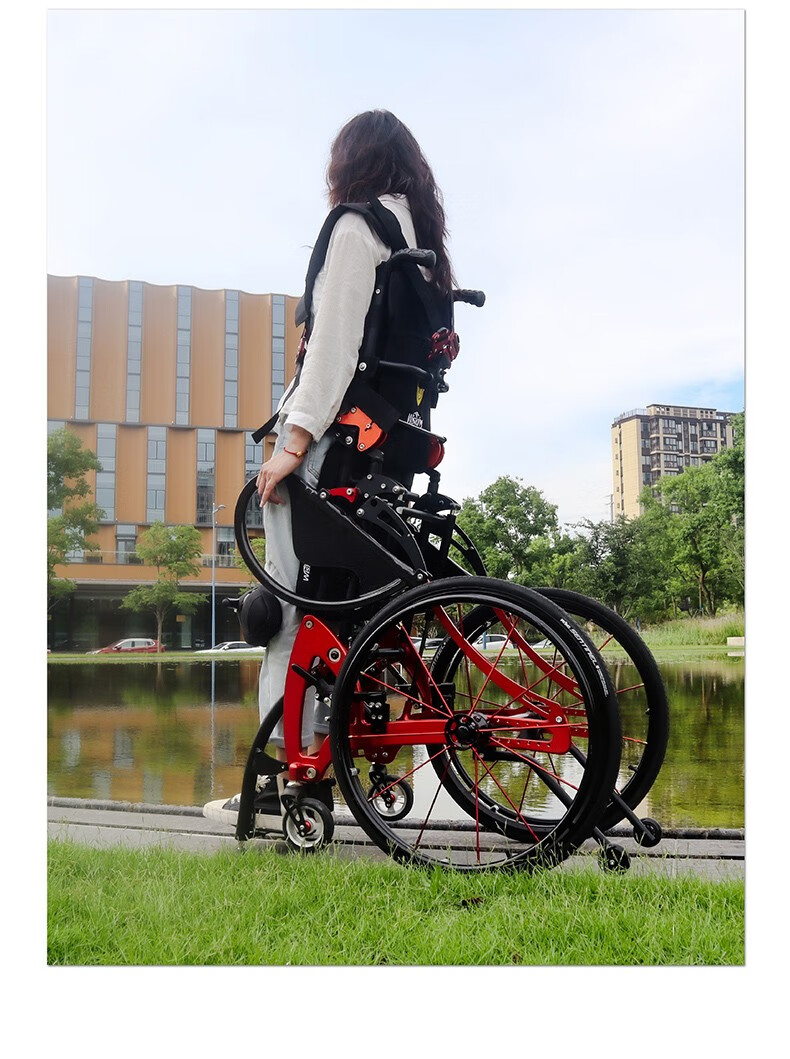 残疾人康复辅助折叠轻便手动站立运动轮椅 便携式小型代步车助行器