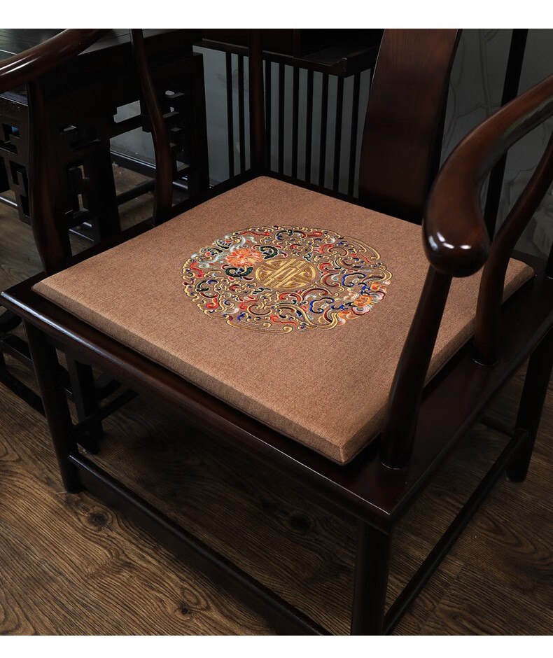 乐唯仕新中式红木椅垫茶桌茶椅座椅垫子加厚海绵方形凳子垫茶台圈椅