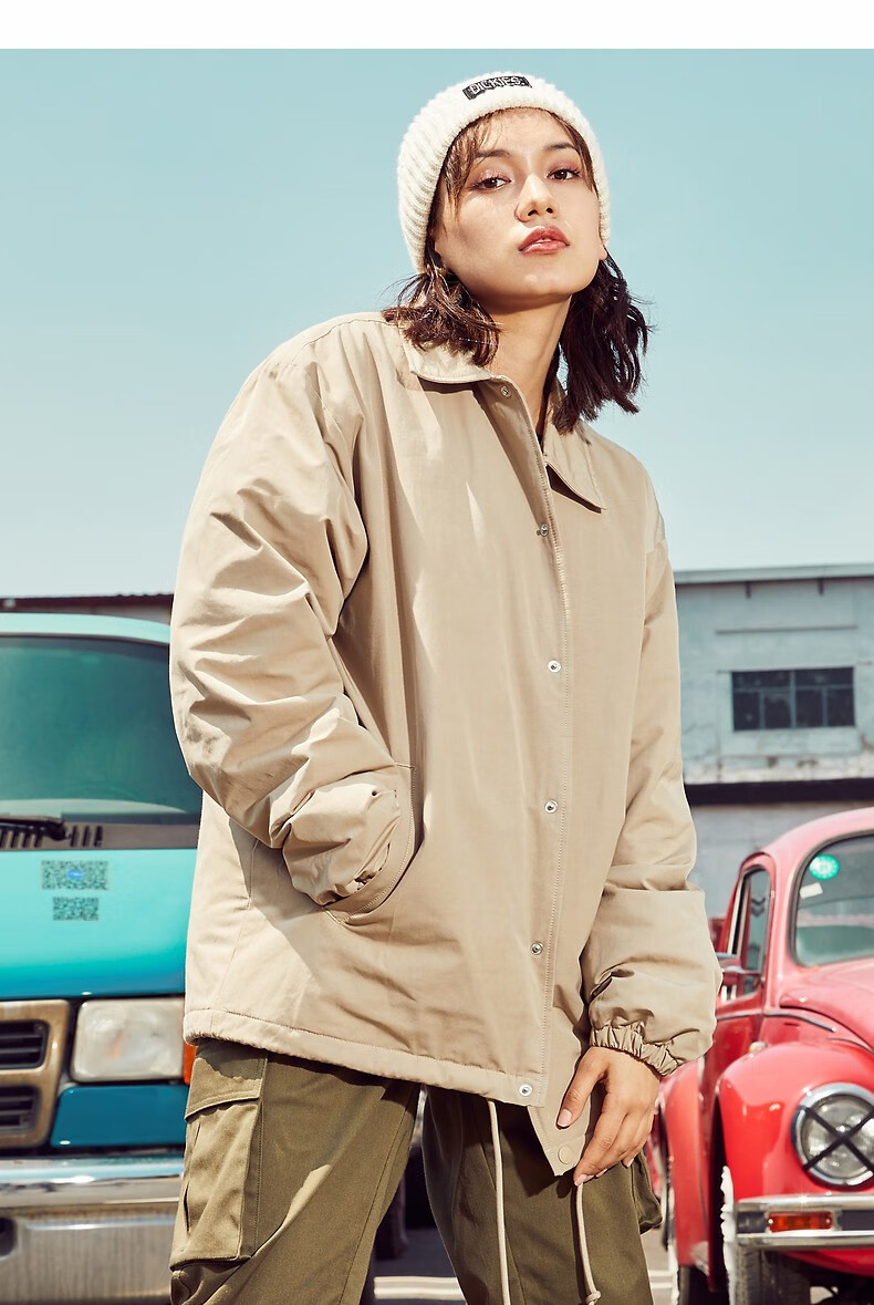 棉服 男女同款后背logo印花充棉教练夹克 秋新品棉服厚外套女dk008132