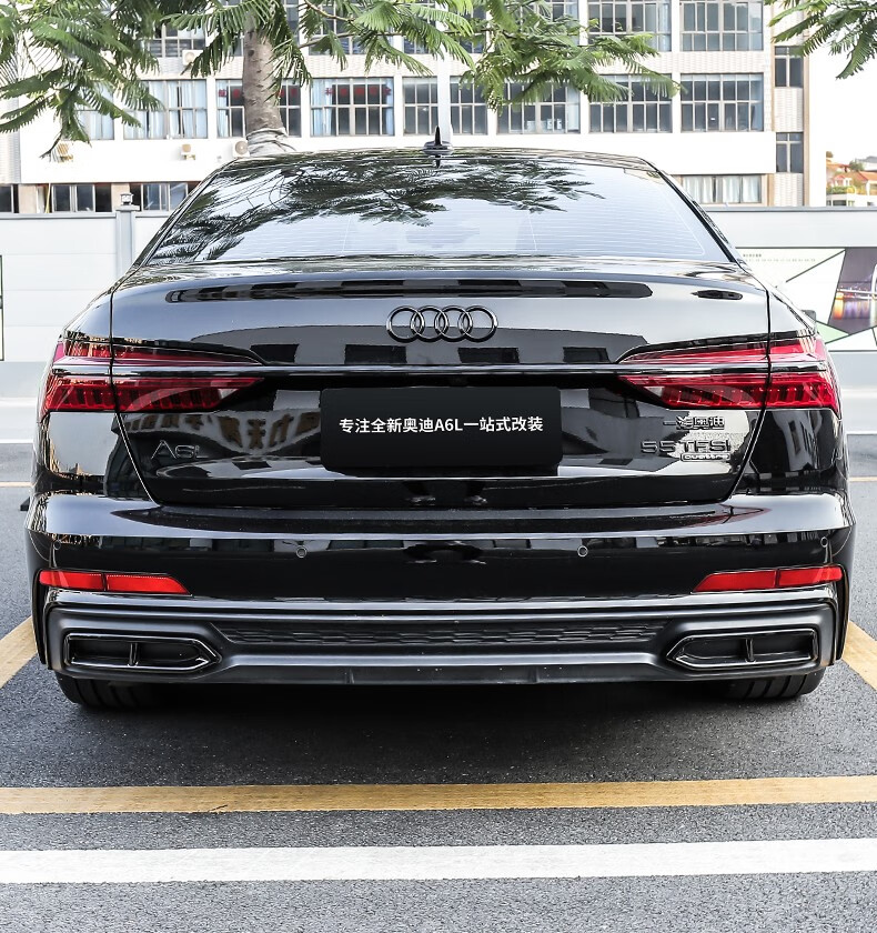 东面适用于1922款奥迪a6l改装黑武士c8外观前杠中网rs6包围后唇车标