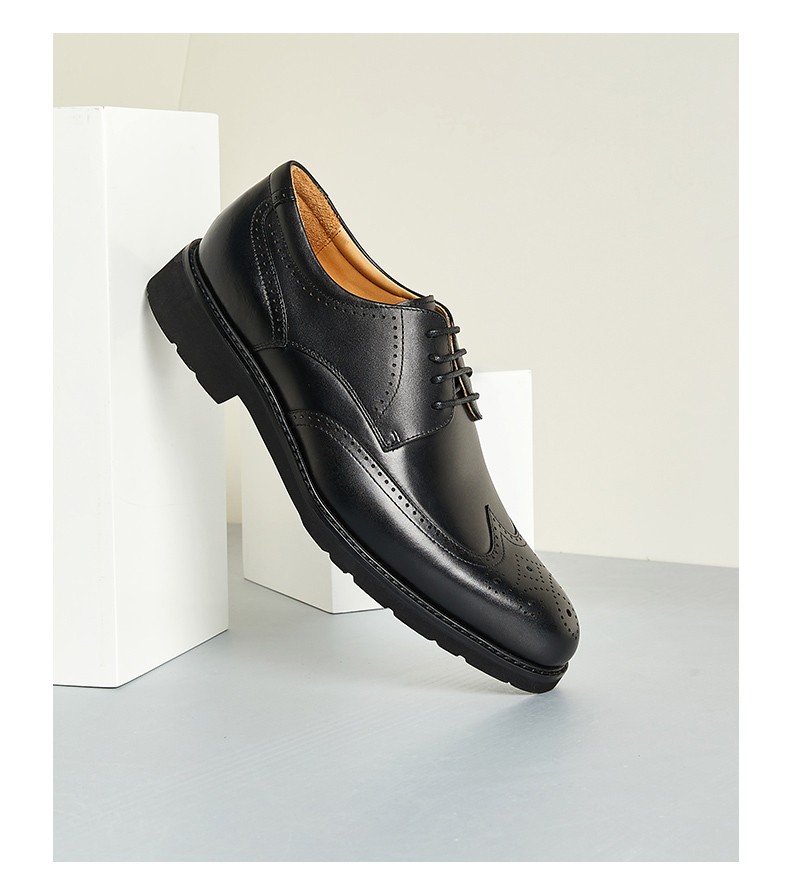 康奈世家男鞋【商场同款】商务休闲皮鞋牛皮革正装鞋13321117 黑色 39