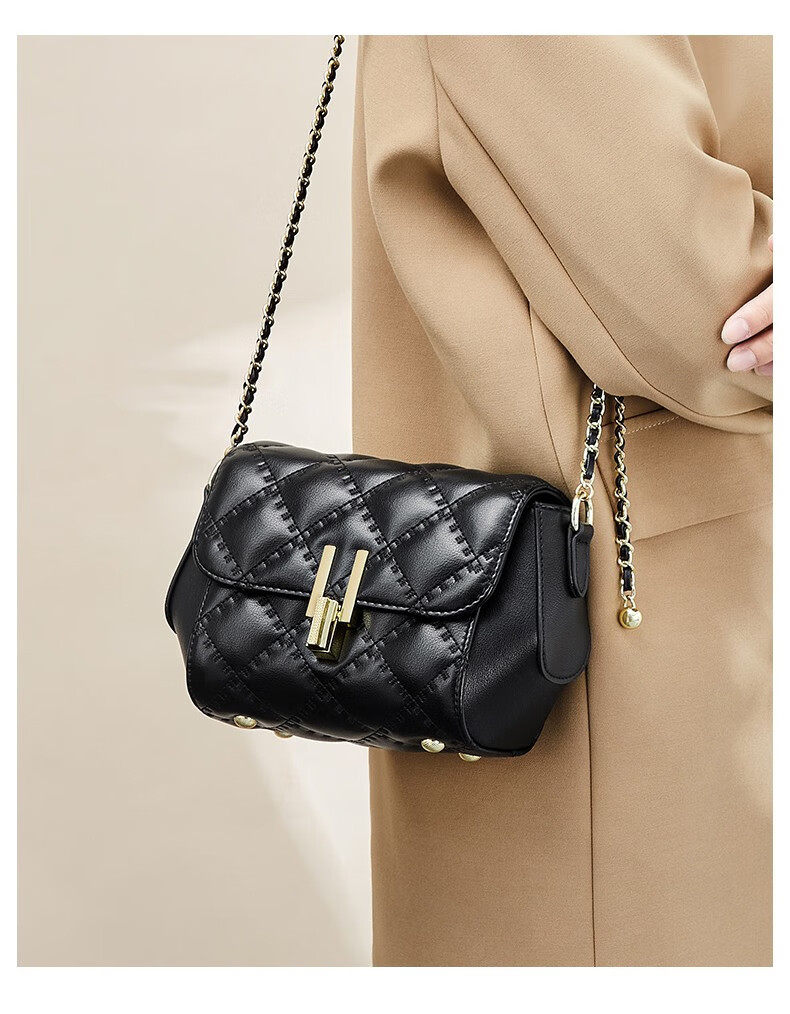 拉蒂奢品ratilux品牌包包2021新款秋冬时尚小金球链条包女斜挎包单肩