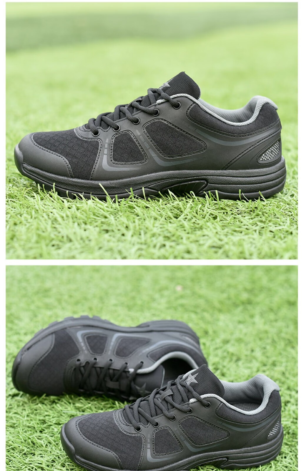 黑色作训胶鞋19新式体能训练鞋男女黑色轻便防滑耐磨跑鞋作训胶鞋黑色