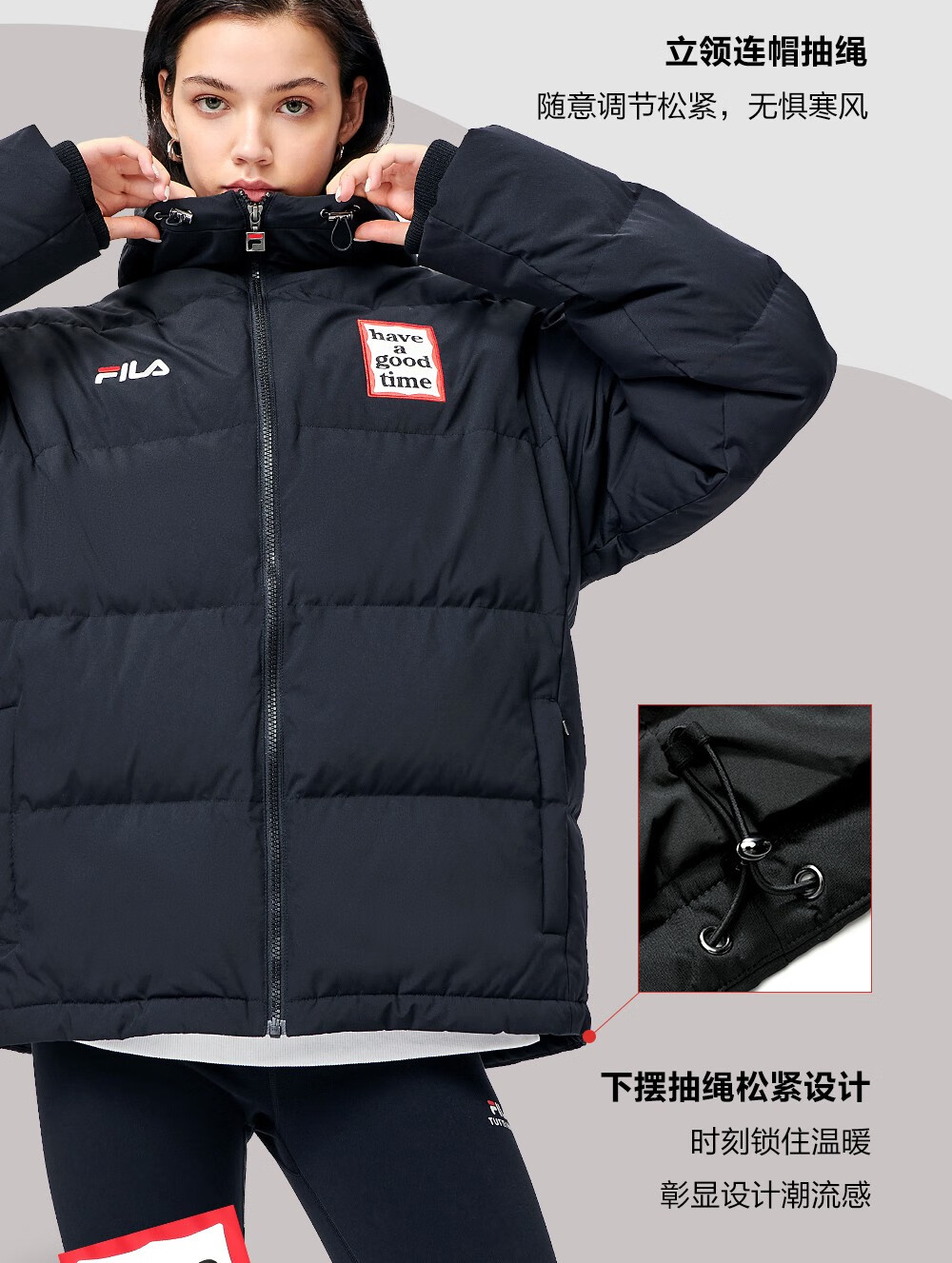 filaxhaveagoodtime斐乐情侣羽绒服2021冬季连帽保暖男女羽绒外套正