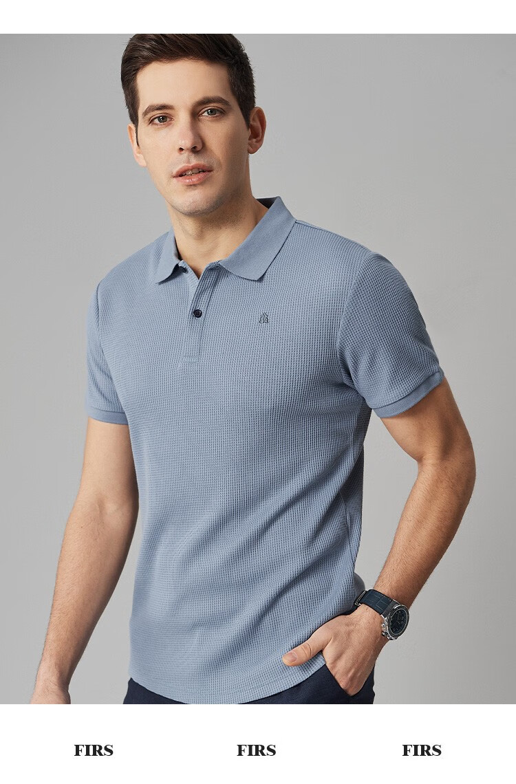 感男士短袖polo领商务休闲打底衫上衣 浅棕 185/100a【图片 价格 品牌