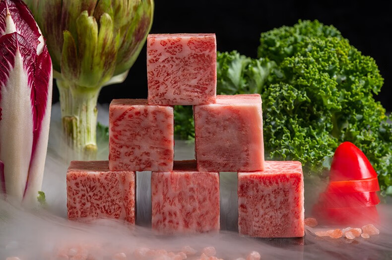 阿尔比恩澳洲进口bms12和牛m9雪花牛肉粒新鲜上脑原切非日本a5黑毛和