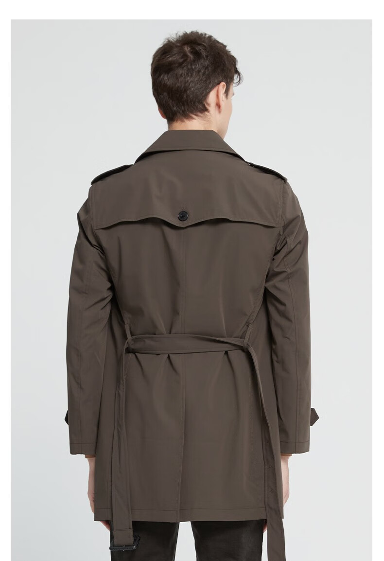 澳林丹顿orrdt风衣奢侈品男装春秋腰带扣带装饰中长款时尚休闲外套男