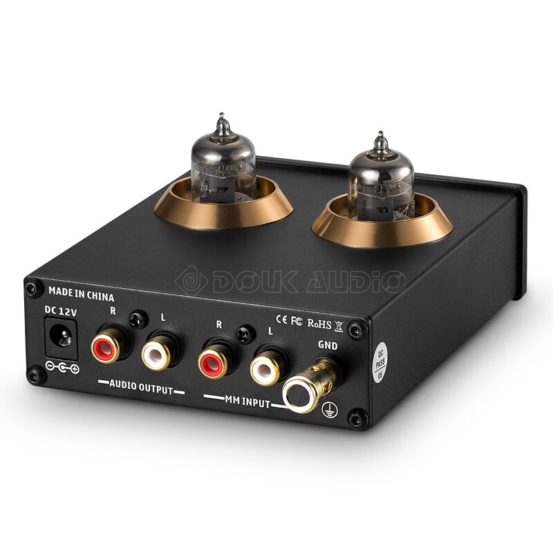 古丽康 mm黑胶唱机唱放 电子管唱头放大器 网红aux胆前级 抖音同款