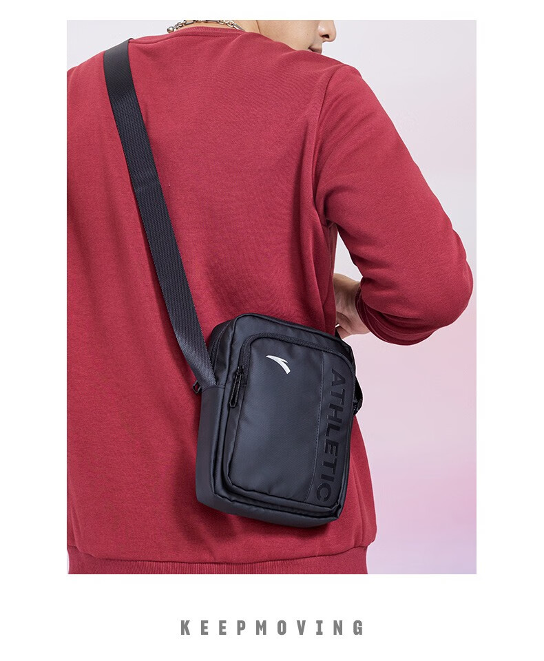 安踏男女包斜挎包男女同款2021秋季新款斜挎包情侣单肩斜挎包运动包女