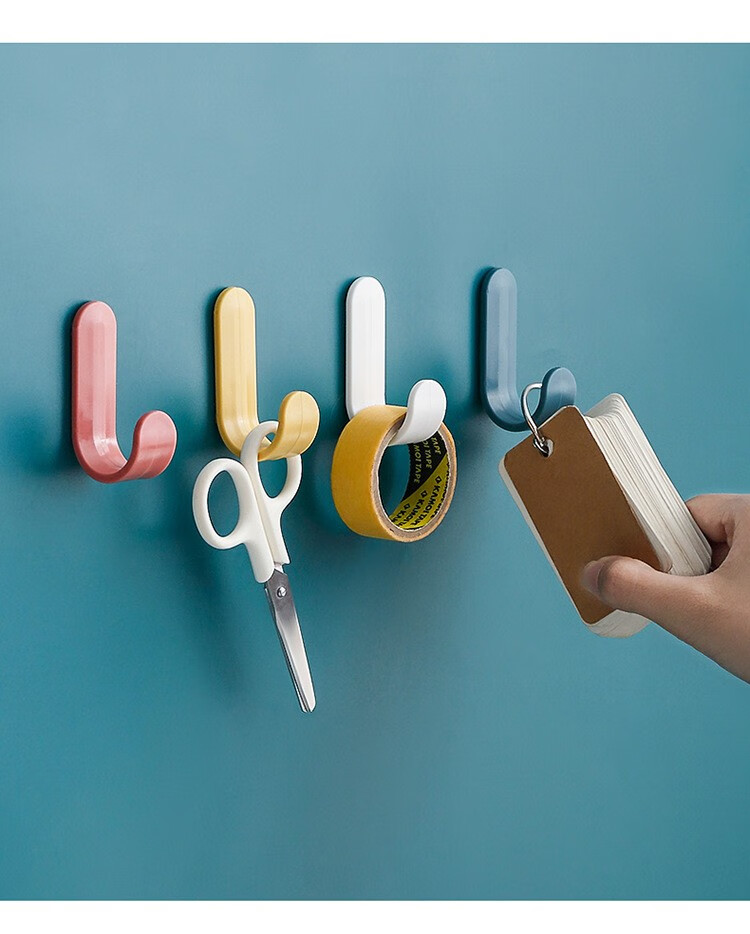 贴浴室壁挂墙壁无痕门后挂钩免打孔吸盘厨房粘钩强力透明粘钩10个装