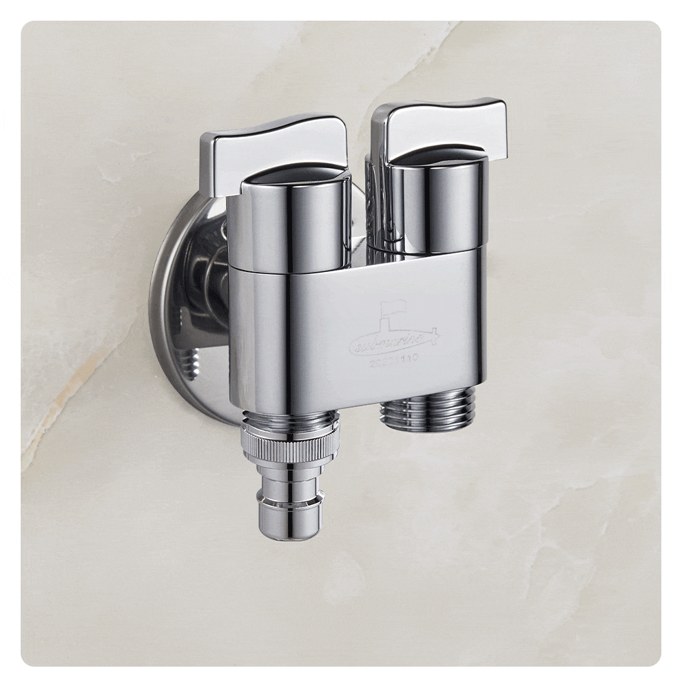 潜水艇三角阀双出水阀门双用洗衣机水龙头一进二出卫生间马桶龙头厨房