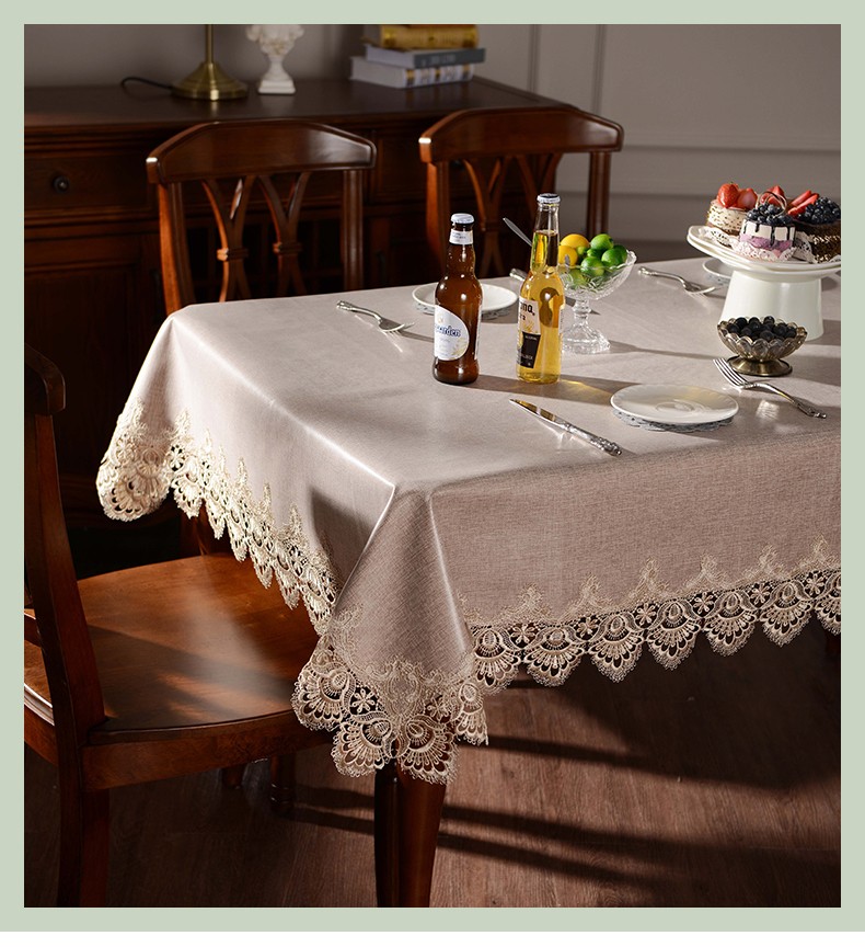 茶几桌布布艺客厅家用台布长方形餐桌布罩件wak431382香槟色110160cm
