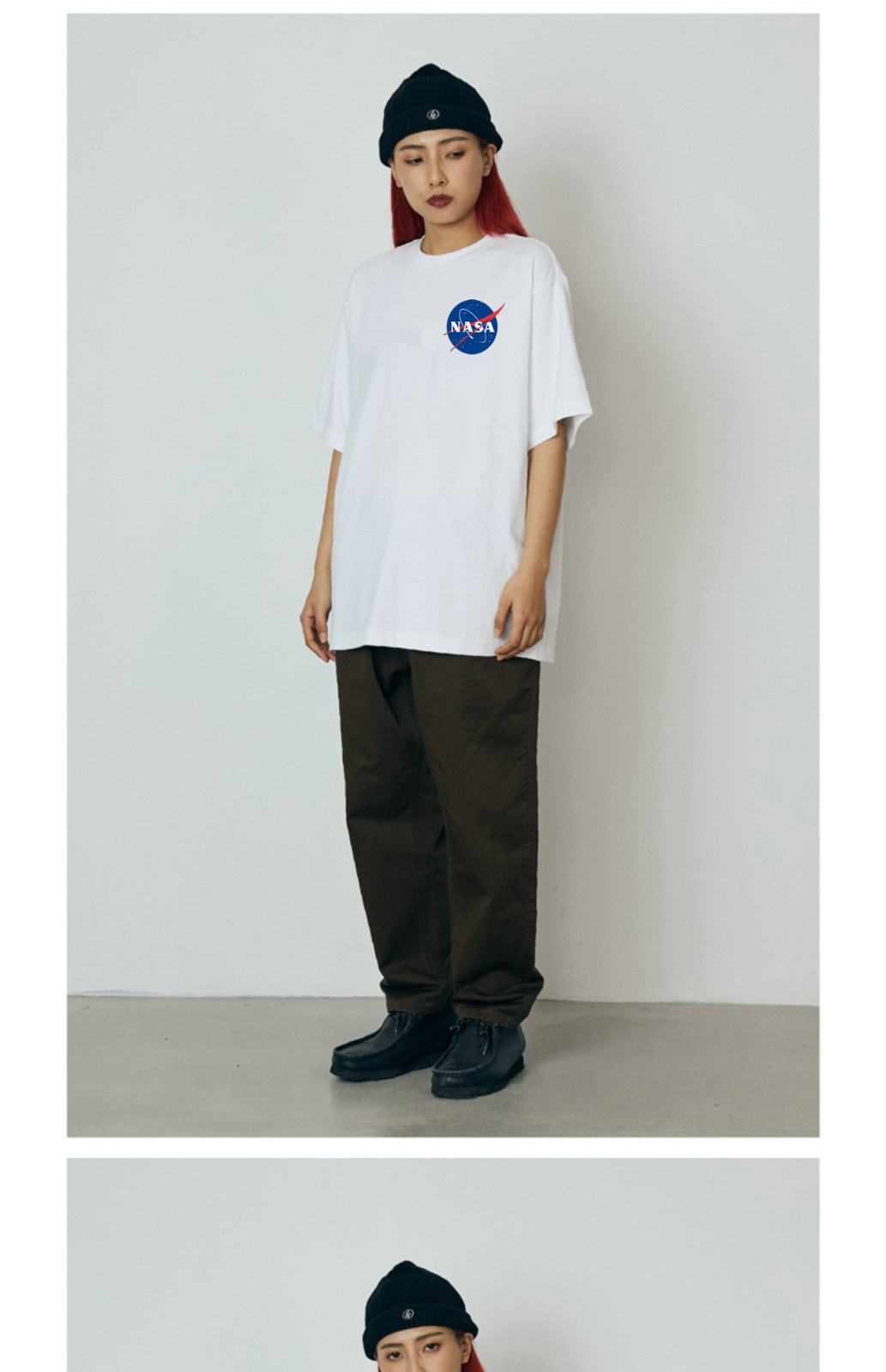 nasa太空宇航员短袖t恤男潮流宽松男女情侣款夏季新品联名衣服潮牌