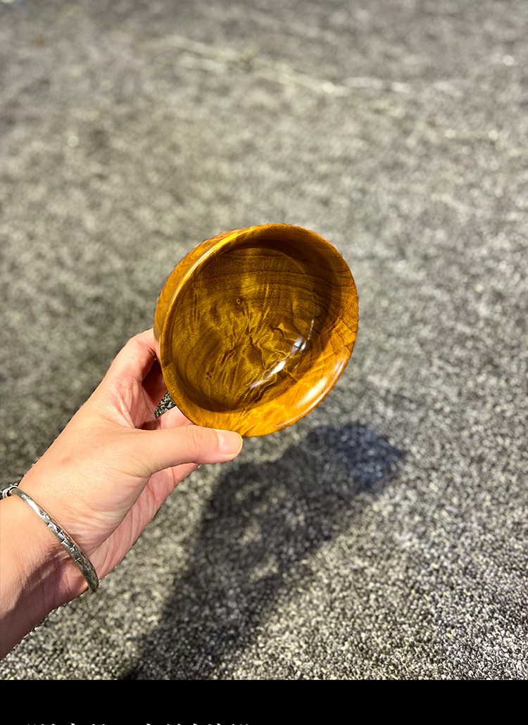 金丝楠木碗实木整料挖空工艺摆件礼品收藏品仿古工艺知古匠心直径10