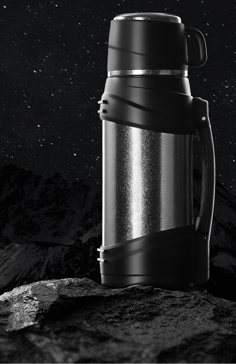 钛生活纯钛保温壶15l超大容量高档户外水壶1500ml带过滤网车载真空