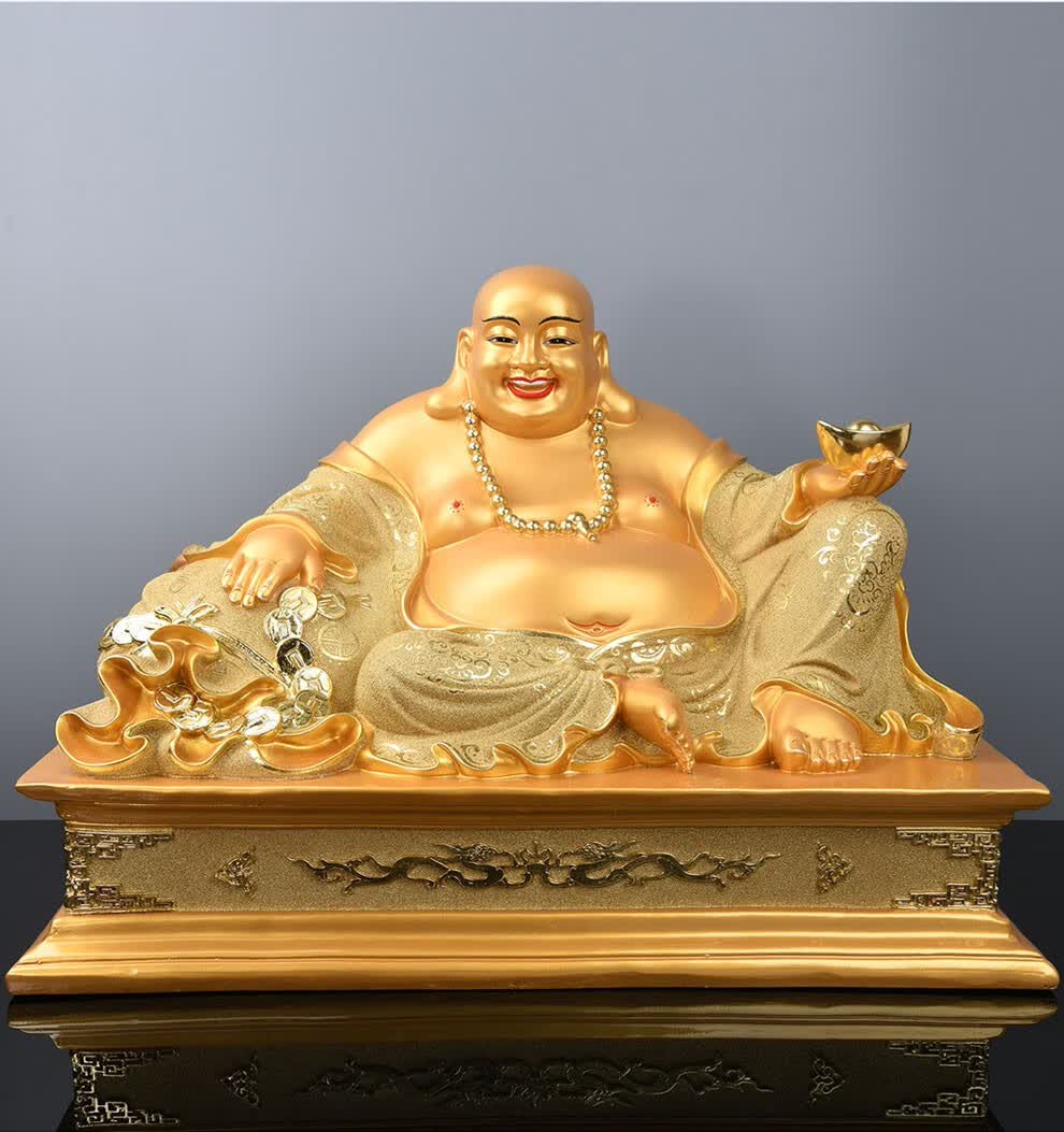 益心阁 大肚弥勒佛像摆件宽体笑佛神像 店铺酒店大堂家用供奉弥勒佛