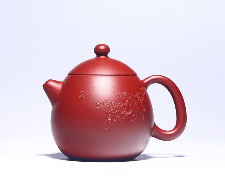 徐保国宜兴紫砂壶泡茶壶顾国强纯全手工紫砂茶壶大红袍刻字龙蛋大红袍