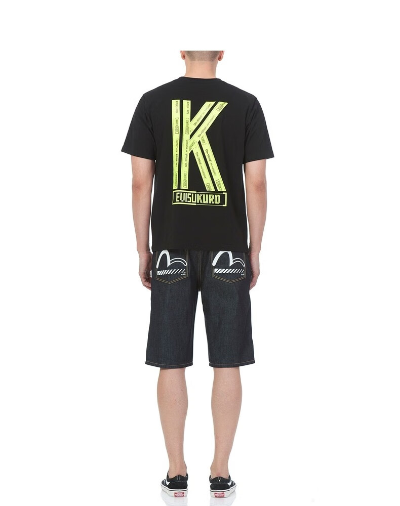 evisu19ss男士海鸥印花牛仔短裤1esadm9ds233xx牛仔蓝30