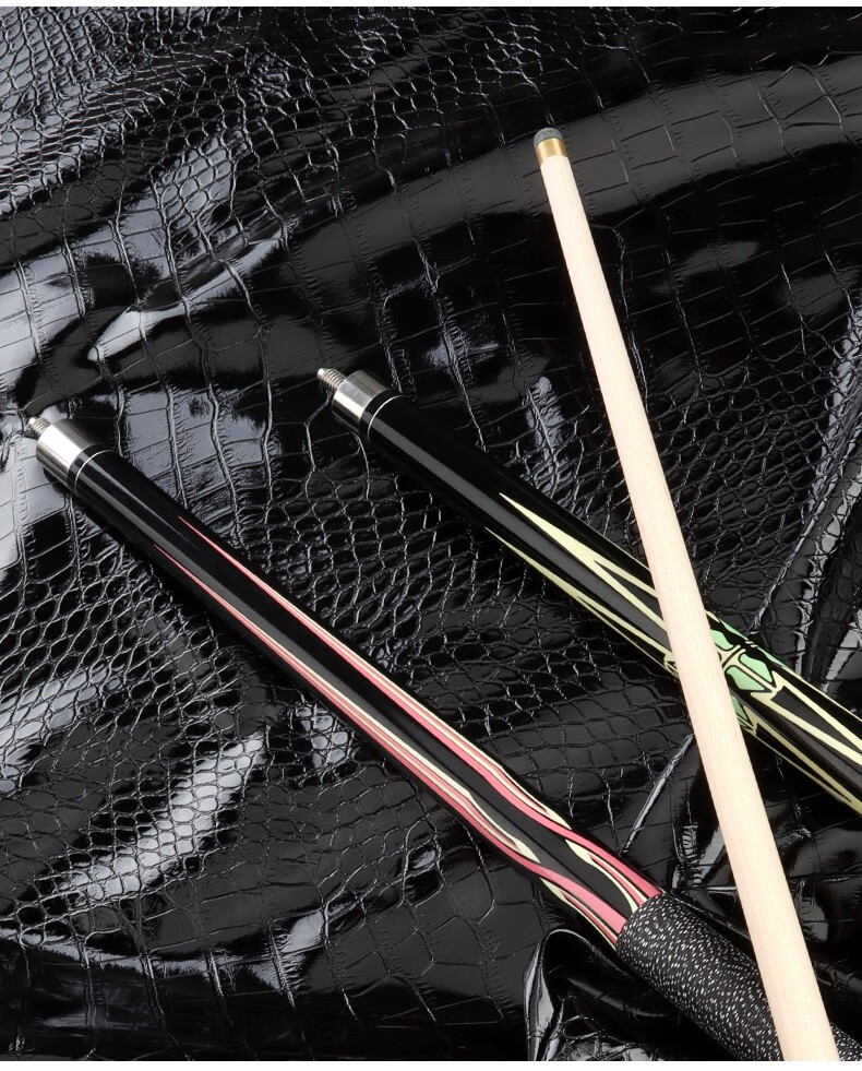 cuppa世霸黑八专用新手台球杆中式16彩美式九球桌球杆 c款配杆桶套装