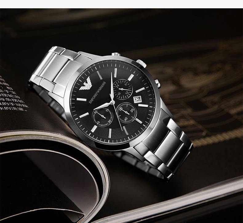 阿玛尼emporioarmani手表钢制表带经典时尚休闲欧美表石英男士时尚
