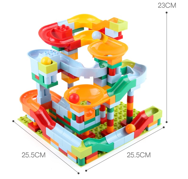 澄可 大小颗粒百变滑道滚珠拼插积木多功能轨道拼装滚球积木儿童玩具