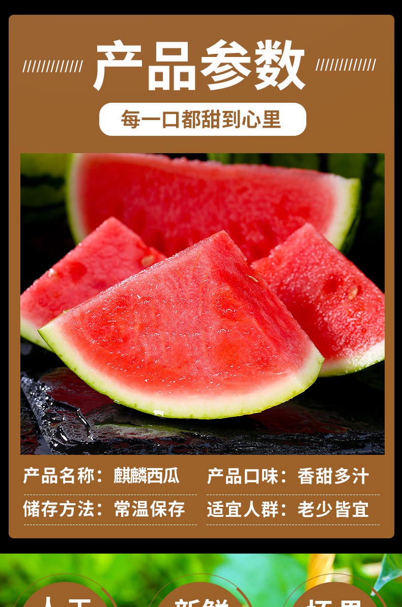 源外园8424麒麟 无籽 美都西瓜 皮薄多汁 新鲜当季水果 夏季主打款