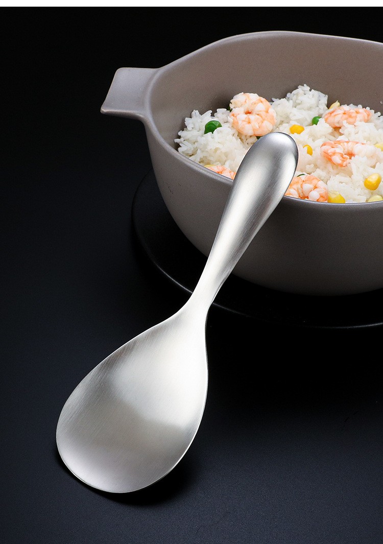妙语诺 304不锈钢盛饭勺子不粘饭家用饭铲长柄分餐勺大号饭匙米饭打