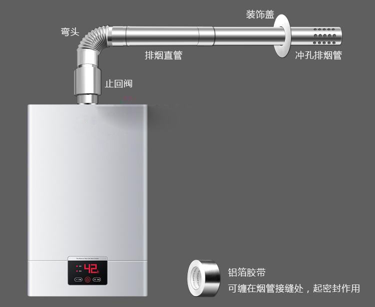 直径70mm不锈钢排烟管 燃气热水器排气管 风管7公分 7cm弯头(90度)