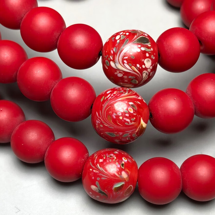 琉璃佛珠项链材质琉璃尺寸10mmx108颗