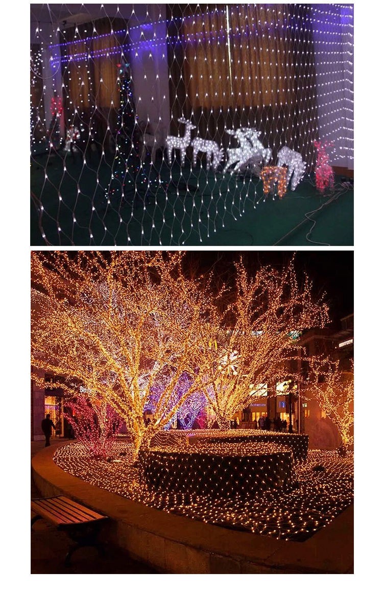 led网灯户外防水网灯串满天星星灯新年春节元旦晚会装饰灯渔网灯格子